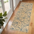 thumbnail image 2 of 6' Beige and Blue Floral Washable Non Skid Area Rug With UV Protection, 2 of 3