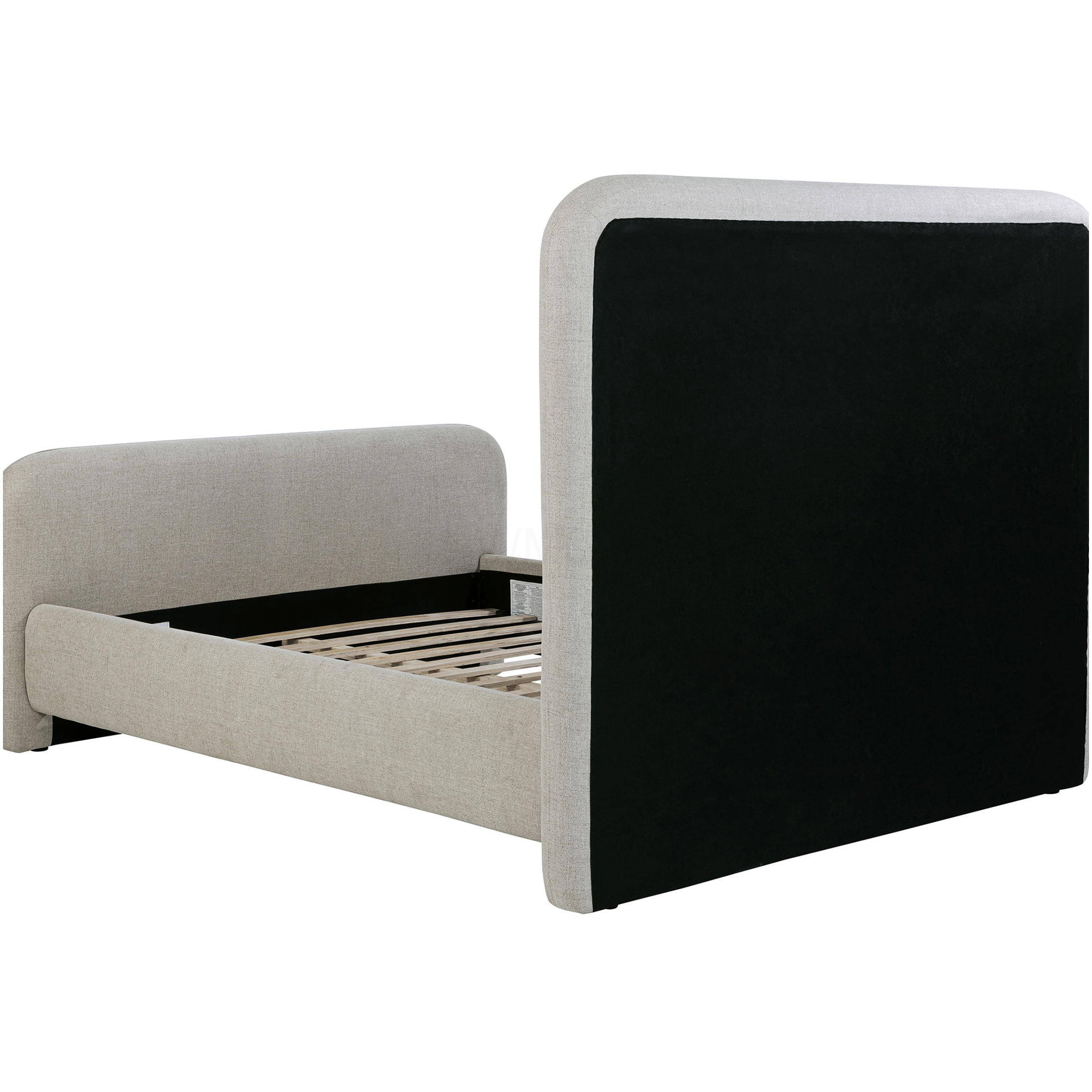 Modern Gray Upholstered Queen Platform Bed with Storage, Fabric Panel Bed Frame, No Box Spring Needed