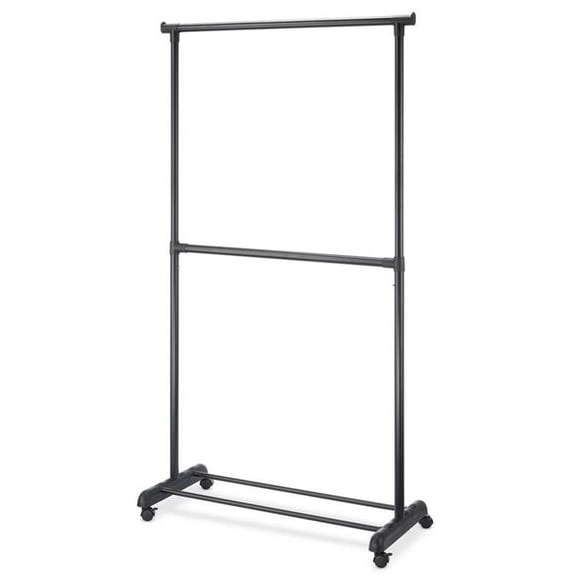 Whitmor 6898-10159 18,5 x 37,25 x 70,25 Po Porte-Vêtements à 2 Tiges Réglables&44; Noir
