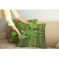 thumbnail image 2 of Ambesonne Nature Throw Pillow Cover 2 Pack, Forest with Lake Botany, 20", Fern and Lime Green, 2 of 7