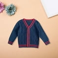 thumbnail image 2 of Coerni Girls V-Neck Cardigan Toddler Button Front Jacket Cable Knit Sweater Coat Top Sweatshirt Preppy Single Breasted Outwear, 2 of 7