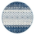 thumbnail image 3 of Unique Loom Tribal Trellis Collection Area Rug - Alami (5' 3" Round Ivory Navy Blue/Gray), 3 of 12