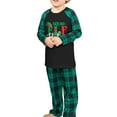 thumbnail image 2 of Elippeo Family Matching Christmas Pajamas, Letter  Elf Boot Print Long-Sleeved Round Neck Tops + Plaid Pattern Trousers Sleepwear, 2 of 10