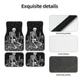 thumbnail image 4 of Naloa Vintage Black white Plant skull Car Foot Mat Set of 4 Pieces - Universal Floor Liner Neoprene Full Set Floor Mats for Cars Trucks SUV, 4 of 7