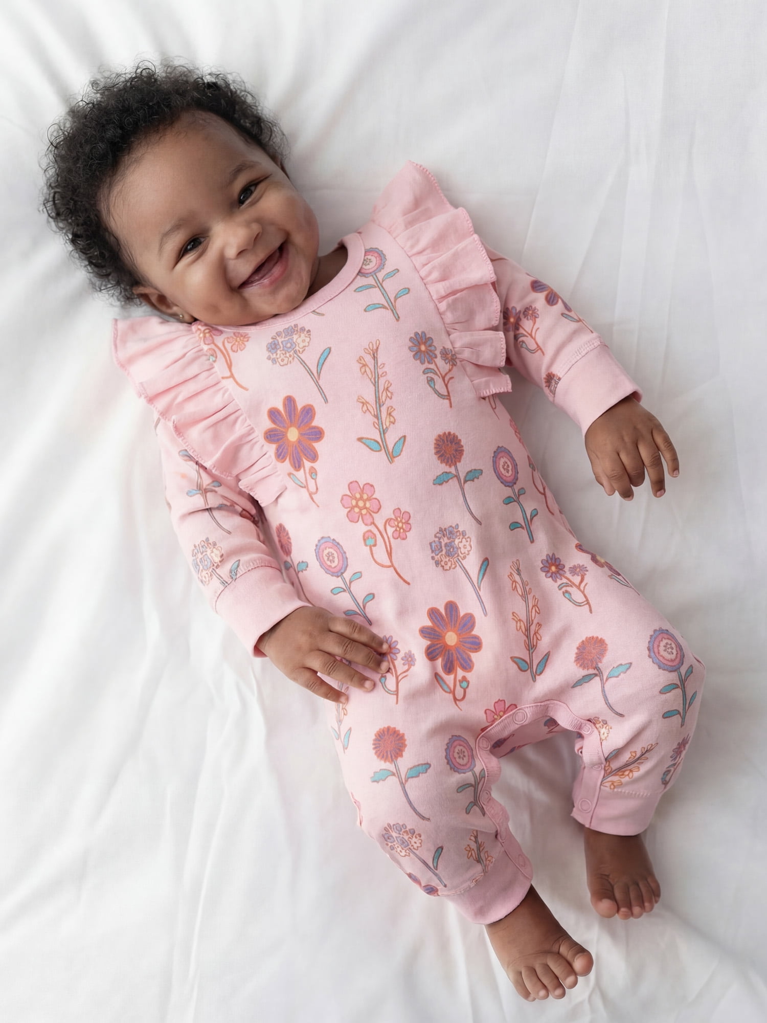 M+A by Monica + Andy, Organic Cotton Double Ruffle Romper, Sizes Newborn - 18-24 Months