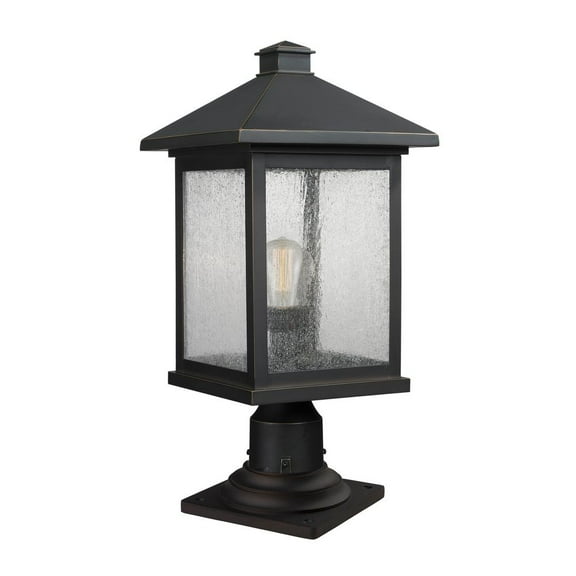 Z-Lite Portland 1 Light Outdoor Pier Mount Light in Oil Rubbed Bronze