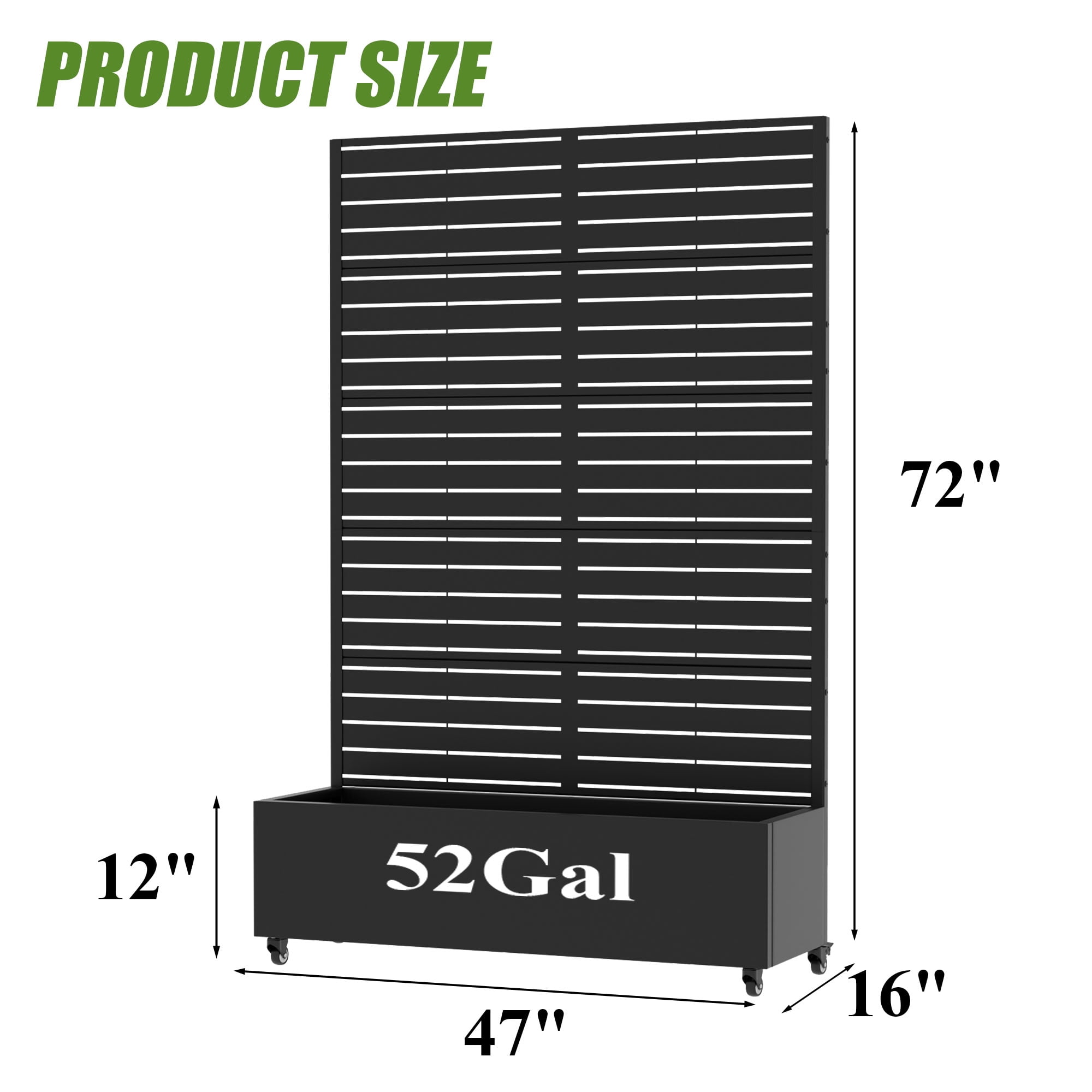 MAYEERTY 5 Panels Outdoor Metal Planter Box, Durable Weather-Resistant Planter, 2 pcs Decorative Metal Flower Box for Patio, Balcony, Garden