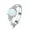 Silver Size M2, variant on Opal Ring, Gaqring Elegant White Opal Hand Jewelry, Size 6-10 Fashion Jewelry Lightweight 5g, Silver