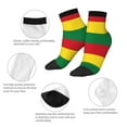 thumbnail image 4 of Women Men Athletic Socks Reggae Rasta Flag Cushioned Quarter Ankle Socks, 4 of 7