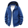 thumbnail image 2 of Sookity Men's Hooded Shirt Jacket Winter Warm Coats Big and Tall Warm Coats Full Zip Long Sleeve Qulited Puffer Jacket with Chest Pocket jaqueta masculina Blue,XS, 2 of 5