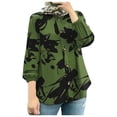thumbnail image 1 of Hauts de Printemps pour Femmes Robe Florale Mode Manches Bouffantes Boho Hauts Décontractés Chemises Femmes Vert TTG, 1 of 5