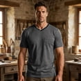 thumbnail image 5 of Mens Quick Dry V Neck T-Shirts Workout Soft Short Sleeve Moisture Wicking Running Athletic Gym Casual Tee Tops with Pocket Dark Gray, 5 of 9