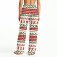 thumbnail image 4 of WTOBBY Women's Christmas Print Pajama Bottoms, Soft and Comfortable Fleece-Lined Pants for Casual Home Wear, Holiday Designs for Cozy Sleepwear,Vermilion M, 4 of 5