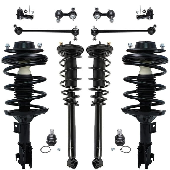 Detroit Axle - Front and Rear Strut Assembly Complete   Sway Bar End Links   Front Outer Tie Rods   Lower Ball Joints Replacement For 2000 2001 2002 2003 2004 2005 Mitsubishi Eclipse - 12pc Set