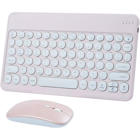 Bluetooth Wireless Keyboard and Mouse Combo-Rechargeable Mini Cute Typewriter Wireless Mouse and Keyboard-Portable