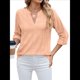 thumbnail image 1 of Blusa Informal con Cuello en V para Mujer, con Ojales, Bordada y Hueca, Ideal para Playa y Vestir. Color Naranja L, 1 of 10