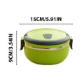 thumbnail image 3 of Portable Circular Lunch Box - Stainless Steel Insulated Fresh-keeping Bento Box For Daily Use(Green-B), 3 of 6
