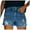 Light Blue, variant on Gubotare Fashion Women Ripped Jeans Shorts High Waist Stretchy Frayed Hem Denim Short Black M