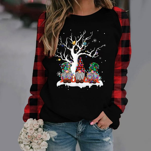 Puntoco Navidad moda mujer Casual manga larga impreso señoras sudaderas tops Puntoco Puntoco-6364