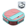 thumbnail image 1 of Labymos Lunch Box avec Fourchette 3 Compartiments Japonais Lunch Box Conteneurs Réutilisables Lunch Dîner Étanches en Acier Inoxydable Bento Box pour Adultes Enfants École Bureau, 1 of 8