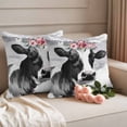 thumbnail image 2 of Farmhouse Cow Outdoor Waterproof Pillow Covers, Watercolor Animal Botanical Flowers Decorative Square Throw Pillowcase Sofa Cushion Sham for Patio/Couch/Chair, 26"x26" 2 Pack, 2 of 8