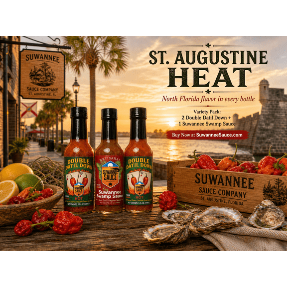 Suwannee Sauce Company Hot Sauce Datil Pepper Variety 3-Pack