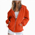 thumbnail image 2 of Kaprioy Womens Y2K Zip Up Oversized Hoodie Long Sleeve Sweatshirts Y2K Jacket Pockets Fall Fashion Womens Solid Color Casual Loose Zipper Hooded Sweatshirt Pocket Jacket, 2 of 5