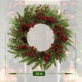 thumbnail image 5 of Artificial Christmas Wreath 22 Inch Christmas Wreaths for Front Door Winter Wreath with Red Berries Pine Cones Needles for Indoor Outdoor Xmas Winter Holidays, 5 of 9