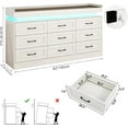 thumbnail image 6 of ChVans 9 Drawer Dresser with LED Light and Charging Station, Farmhouse Chest of Drawers for Closet, Wide Drawer Organizer Cabinet for Bedroom, Living Room, 6 of 7