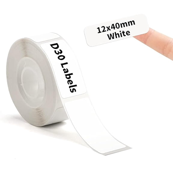 Label Maker Tape for Direct Thermal Printers, 4-Proof Self-Adhesive Sticker Paper, 0.47 x 1.57 Inch and 0.55 x 1.57 Inch Thermal Direct Labels, White