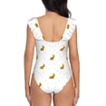 thumbnail image 6 of Yiaed Gold Rabbit Print Women's Ruffled One Piece Swimsuit V Neck Swimwear Slimming Monokini for Woman-Large, 6 of 8