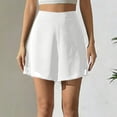thumbnail image 5 of Chiffon Shorts for Women Bermuda Short Pants 7 Inch Inseam Baggy High Waisted Shorts Summer Cropped Boho Wide Leg Bottoms White S, 5 of 5