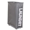 thumbnail image 1 of Tssuoun Laundry Collapsible Rolling Basket Waterproof Rectangular Foldable Clothes Bin deep grey, 1 of 7