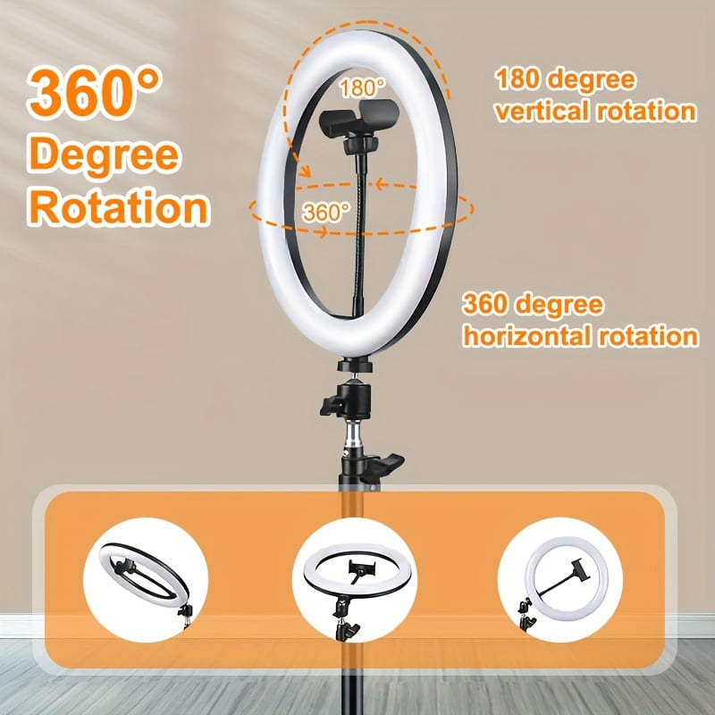 10-inch Ring Light with Stand, LED Ring Light And Phone Holder, Suitable for Smartphone Camera Photography, Live Streaming, Selfies, Studio Photo And Video Recording