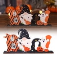 thumbnail image 2 of HUASHENG Halloween Table Centerpiece Wooden Pumpkin Table Centerpiece Black Witch Block Sign Halloween, 2 of 6