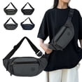 thumbnail image 6 of Large Fanny Pack for Men and Women, Crossbody Waist Bag with 4 Zipper Pockets Easy Carry Any Phone, Fashion Waist Packs with Adjustable Strap for Travelling, Hiking, Cycling, Running, 6 of 6