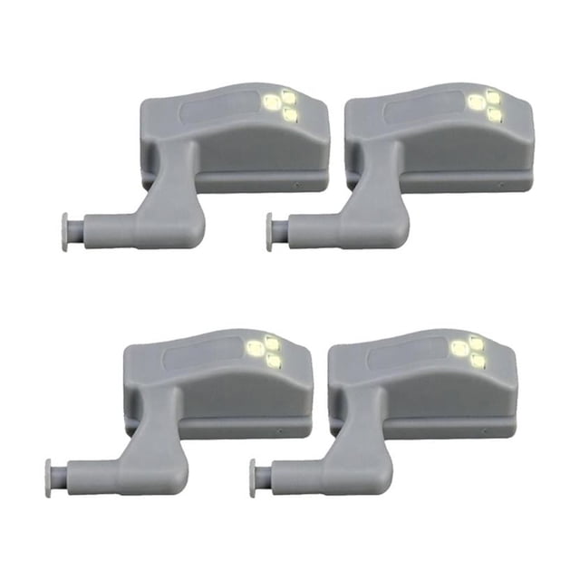 4pcs Gabinete Luz LED Sensor Lámpara Armario Armario Luz De Noche Blanco Cálido