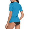 thumbnail image 3 of Charmo Womens Shorts Sleeve Swim Shirts UPF 50+ Sun Protection Rashiguard Hiking Runing Shirt Tops, 3 of 6