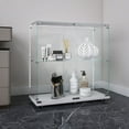 thumbnail image 5 of Stylish Tempered Glass Display Cabinet With Bluetooth LED Light Strip And Lockable Casters For Versatile Storage, 5 of 15