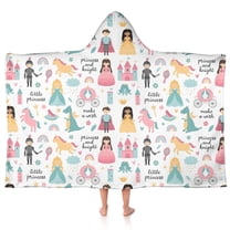 Fantasy Princess Pattern Hooded Bath Towel，50"x30" for Ages 3 To 12 Kids, Quick Dry Lightweight Soft Microfiber Hood Beach Towel Cover Up for Kids
