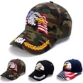 thumbnail image 2 of New Men's Animal Baseball Cap Patriotic Bald Eagle and American Flag Snapback Caps For Women USA 3D Embroidery Farm Trucker Hats Gao Jinjia LED, 2 of 2
