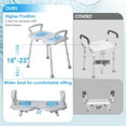 Extra Wide 23Inch Shower Chair with Arms and Back,Heavy Duty Shower