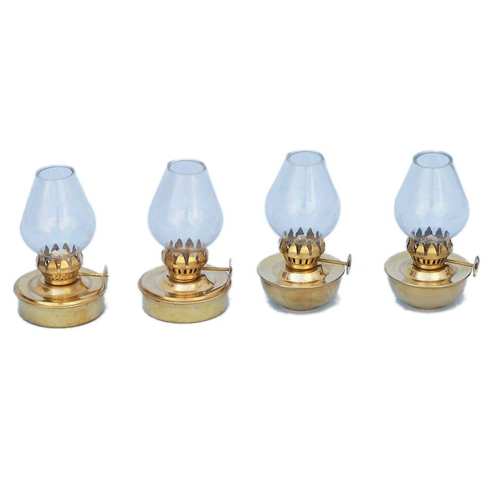 Solid Brass Table Oil Lamp 5" Set of 4 Set of Brass Oil Lamps