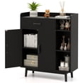 thumbnail image 1 of Gymax Armoire de Rangement au Sol Armoire Autoportante Coffre avec 1 Tiroir 2 Portes 3 Tablettes, 1 of 10