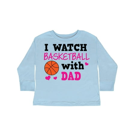 

Inktastic I Watch Basketball with Dad Gift Toddler Boy or Toddler Girl Long Sleeve T-Shirt