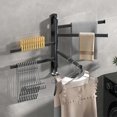thumbnail image 3 of Swivel Towel Bar 5 Arms, Wall Mounted Towel Rack Stainless Steel, Towel Hanger 180 Rotation Space Saving Towel Holder For Bathroom Kitchen, 3 of 4