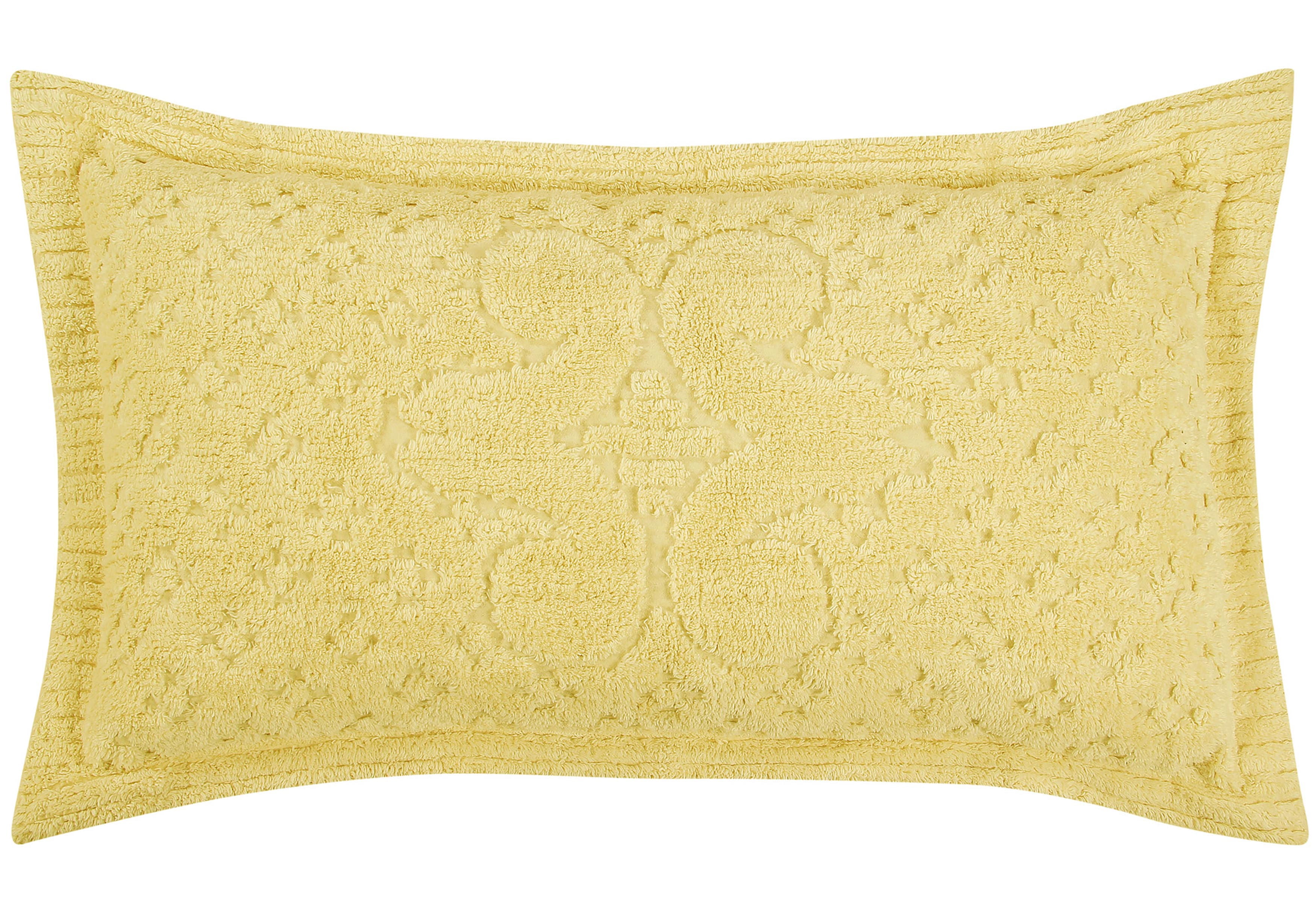 Better Trends 3 Piece Chenille Bedspread Set for King Bedspread 100% Cotton Lightweight Bedspread for all Season Ashton Collection (Yellow)