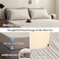 thumbnail image 4 of Simple&Opulence 100% Linen Sheet Set Solid Color-4 Pcs Washed French Bed Sheets(1 Flat Sheet,1 Fitted Sheet,2 Pillowcases)-Breathable Bedding Set (Linen, King), 4 of 9