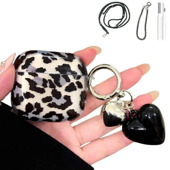 Funda para AirPods 4, kit de silicona con estampado de leopardo ChouxiLin