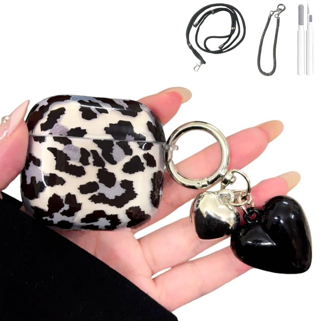 Funda para AirPods 4, kit de silicona con estampado de leopardo ChouxiLin